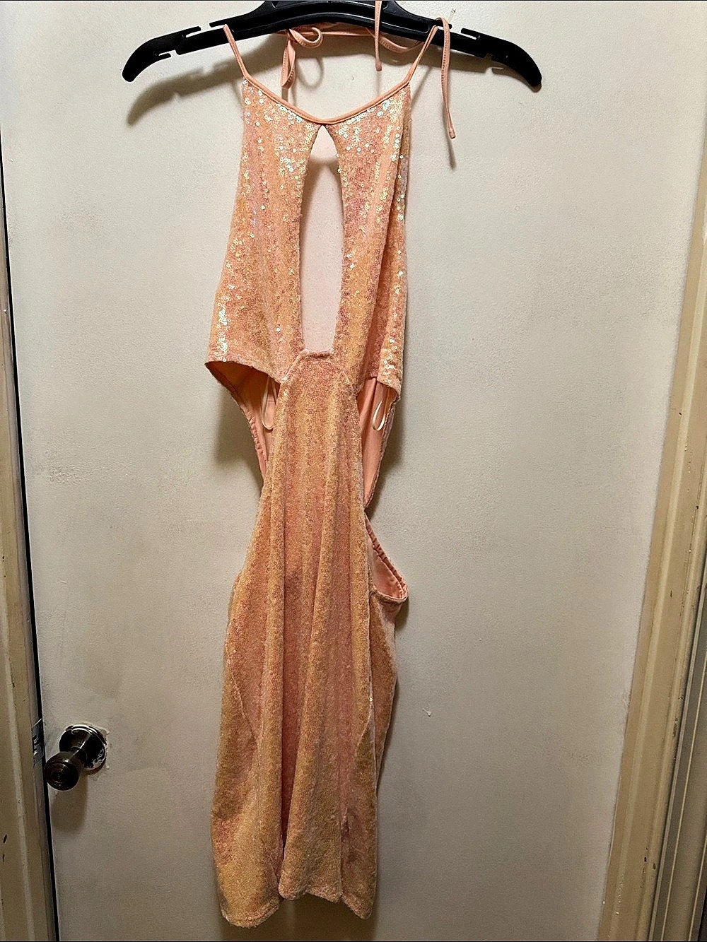 Fashion Nova Cut The Lights Sequin Cutout Dress Pink Sequin Maxi Dress Size XL